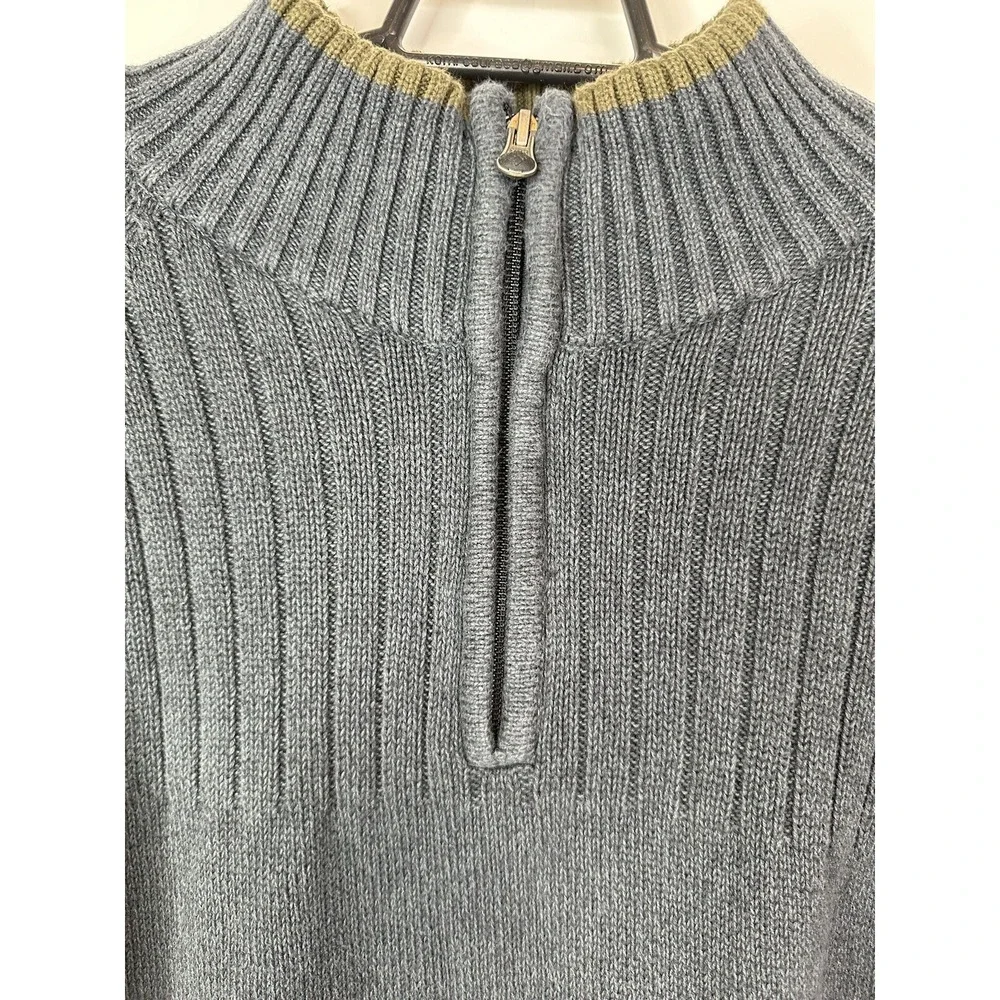 Columbia‎ Mens XXL Sweater 1/4 Zip Pullover Gray Knit Ribbed Mock Neck